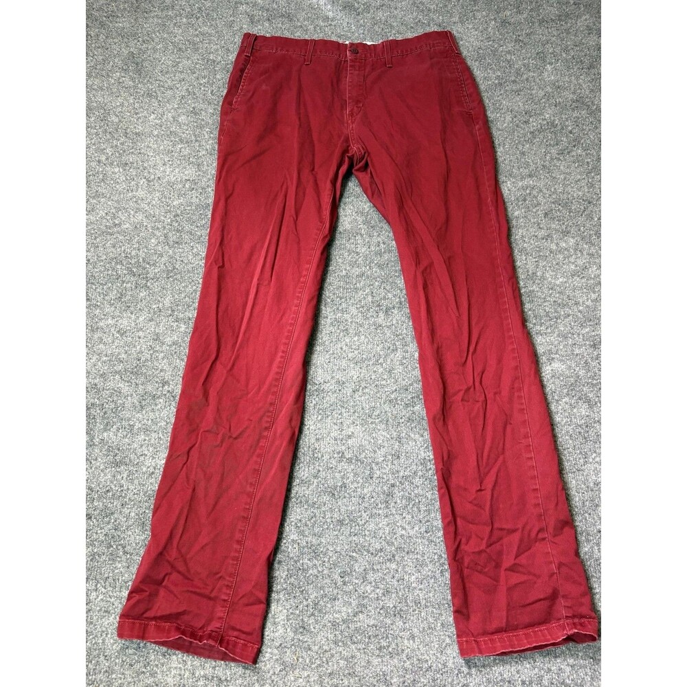 Levi's Chino Pants Mens 32x34 Red Regular Fit Stretch Flat Front Casual